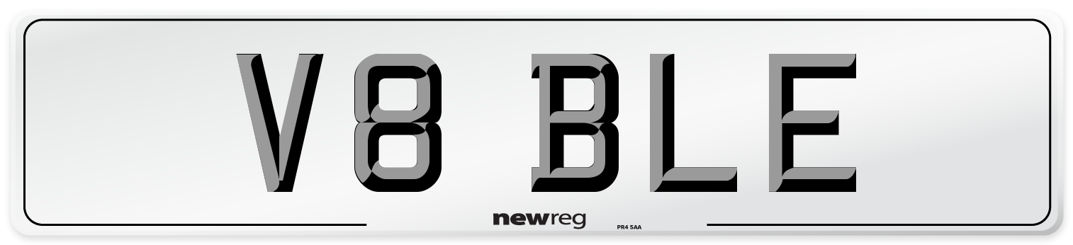 V8 BLE Number Plate from New Reg